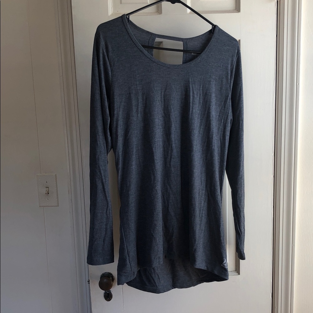 Reebok Women's Long Sleeve Crewneck Top - Charcoal Gray